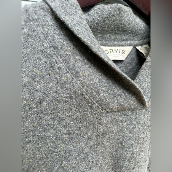 Orvis XL linen cotton wool silk nylon long sleeve maxi dress baggy gray - Picture 4 of 5